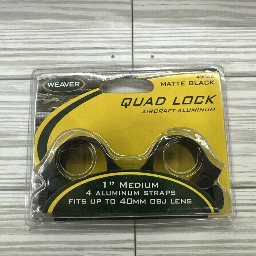 Weaver 1" Medium 4 Aluminum Straps Fits Up To 40MM OBJ Lens 49046 Matte Black